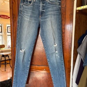 Joe's Jeans Medium Blue Distressed Skinny Jeans